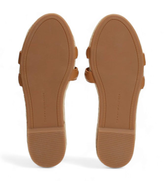 Tommy Hilfiger Brown TH monogrammed espadrille sandals