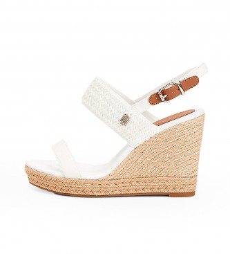 Tommy Hilfiger Sandals Th Textured High Wedge white - Height 10.5cm wedge 