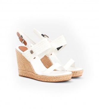 Tommy Hilfiger Sandals Th Textured High Wedge white - Height 10.5cm wedge 