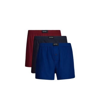 Tommy Hilfiger Set di 3 boxer blu, blu scuro, rosso