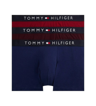 Tommy Hilfiger Set di 3 boxer originali blu, marrone, rosso