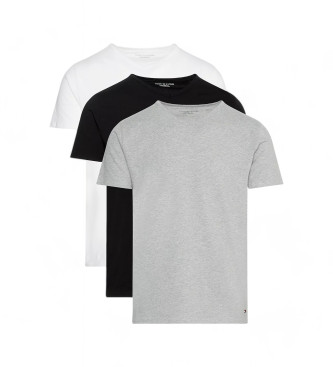 Tommy Hilfiger Set van 3 katoenen V-hals T-shirts wit, grijs, zwart