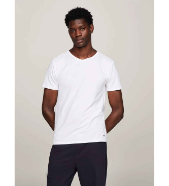 Tommy Hilfiger Conjunto de 3 t-shirts de algodo com decote em V branco, cinzento e preto