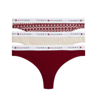 Tommy Hilfiger Set di 3 perizomi rossi Essential