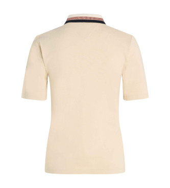 Tommy Hilfiger Beigefarbenes Piqu-Poloshirt mit schmaler Passform