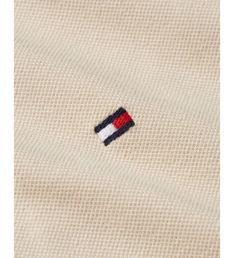 Tommy Hilfiger Beigefarbenes Piqu-Poloshirt mit schmaler Passform