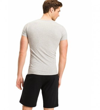 Tommy Hilfiger Pacote de 3 camisetas Stretch V Neck preto, cinza, branco