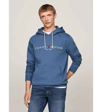 Tommy Hilfiger Sweatshirt med htte, snre og blt broderet logo