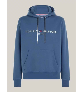 Tommy Hilfiger Sweatshirt med htte, snre og blt broderet logo