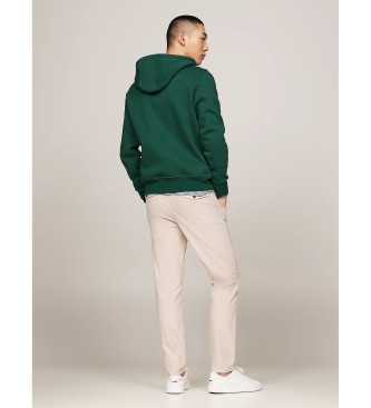 Tommy Hilfiger Sweatshirt com capuz, cordo e logtipo verde bordado