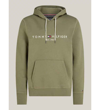 Tommy Hilfiger Sweat avec capuche, cordon de serrage et logo brod vert