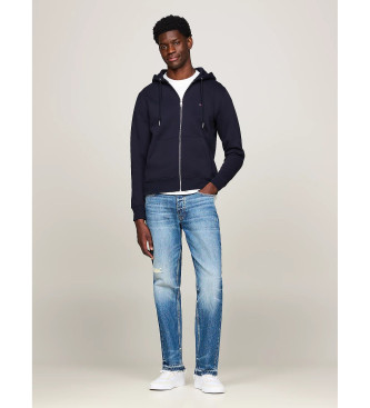 Tommy Hilfiger Klassisches navyfarbenes Kapuzensweatshirt mit Reiverschluss