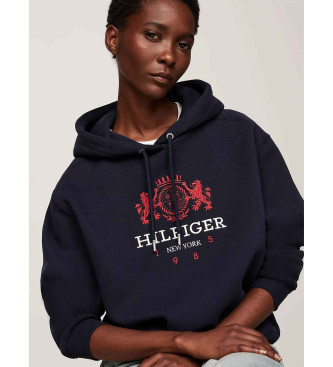 Tommy Hilfiger Sweatshirt med huva och broderad logotyp i marinbl frg