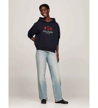 Tommy Hilfiger Sweatshirt med huva och broderad logotyp i marinbl frg