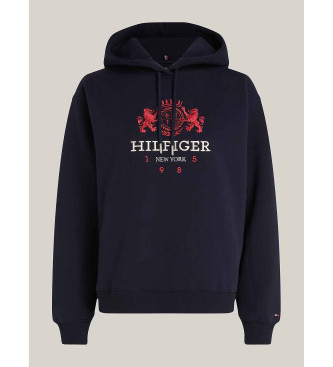 Tommy Hilfiger Sweatshirt med huva och broderad logotyp i marinbl frg