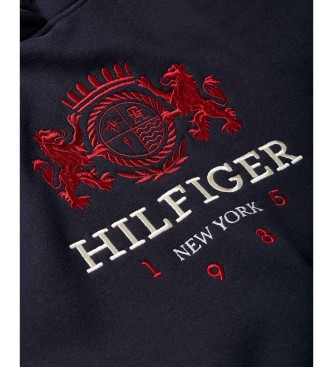 Tommy Hilfiger Sweatshirt med huva och broderad logotyp mnarino