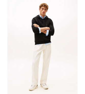 Tommy Hilfiger Mikina s kapuco in izvezenim logotipom črna