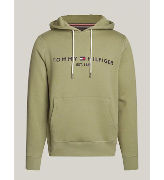 Tommy Hilfiger Sweatshirt med htte og broderet logo grn