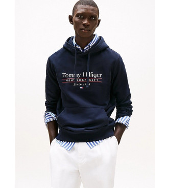 Tommy Hilfiger Sweatshirt med htte og navy-logo