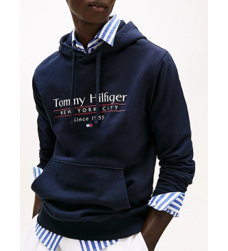 Tommy Hilfiger Sweatshirt med htte og navy-logo