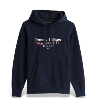 Tommy Hilfiger Felpa con cappuccio con logo blu navy