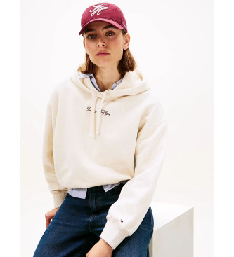 Tommy Hilfiger Sudadera con capucha y logo texturizado beige