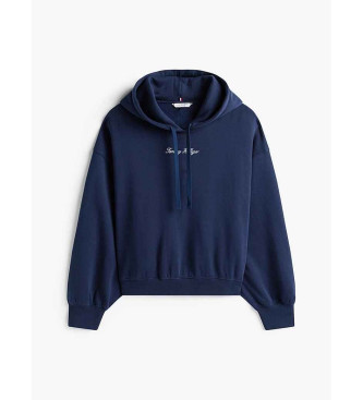 Tommy Hilfiger Sudadera con capucha y logo texturizado marino