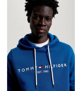 Tommy Hilfiger Sweatshirt com cordão de ajuste em contraste e logótipo azul