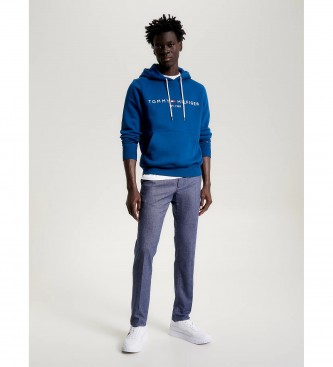 Tommy Hilfiger Sweatshirt com cordão de ajuste em contraste e logótipo azul
