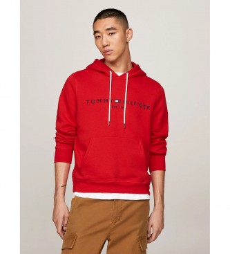 Tommy Hilfiger Sweatshirt mit kontrastierendem Kordelzug und rotem Logo