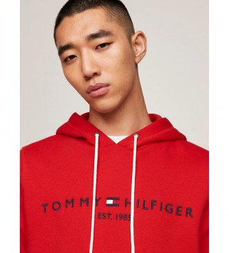 Tommy Hilfiger Sweatshirt com cordo de ajuste em contraste e logtipo vermelho