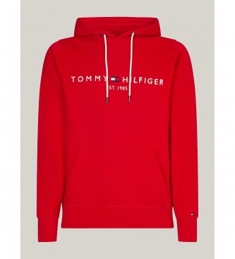 Tommy Hilfiger Sweatshirt com cordo de ajuste em contraste e logtipo vermelho