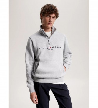 Tommy Hilfiger Sweatshirt with quarter zip and grey logo