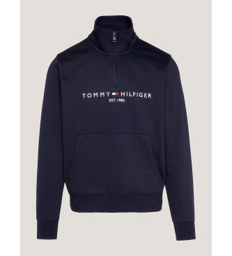 Tommy Hilfiger Sweatshirt med perkins-krave og navy-logo