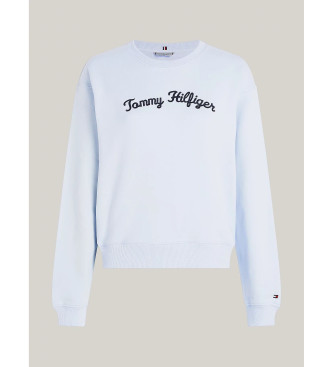 Tommy Hilfiger Sweatshirt med broderad logotyp i teckensnittet Script bl