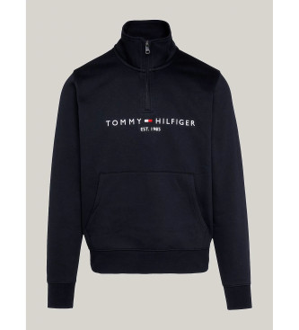 Tommy Hilfiger Felpa con collo Perkins e zip blu