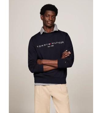 Tommy Hilfiger Sweat  col ras du cou avec logo brod en bleu marine