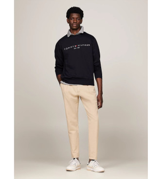 Tommy Hilfiger Sweatshirt mit Rundhalsausschnitt und gesticktem Logo in Marineblau