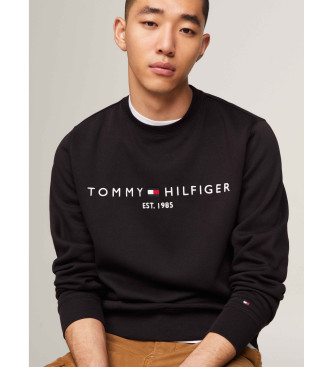 Tommy Hilfiger Bluza rozpinana z wyszywanym logo, czarna