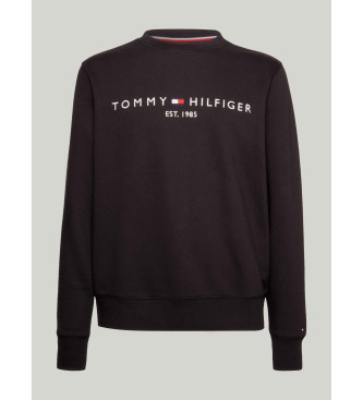 Tommy Hilfiger Bluza rozpinana z wyszywanym logo, czarna