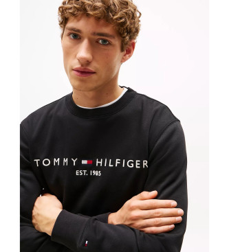 Tommy Hilfiger Felpa girocollo con logo ricamato nero