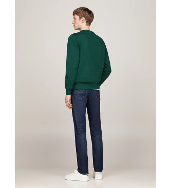 Tommy Hilfiger Camisola de gola redonda com logtipo bordado em verde