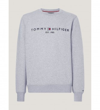 Tommy Hilfiger Sweatshirt mit Rundhalsausschnitt und grauem Logo