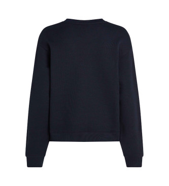 Tommy Hilfiger Sweatshirt med rund hals och Script-logotyp i marinbl frg