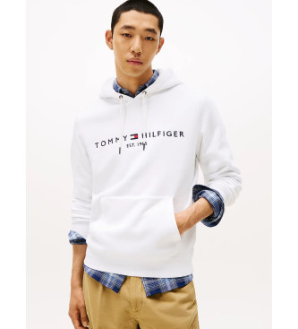 Tommy Hilfiger Fleece-Kapuzensweatshirt mit weier Kapuze und Kordelzug