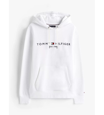 Tommy Hilfiger Sudadera de felpa con capucha y cordn blanco