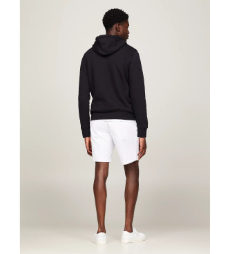 Tommy Hilfiger Stretch cotton fleece sweatshirt with hood and logo black 