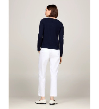 Tommy Hilfiger Sweatshirt en maille  col bateau marine