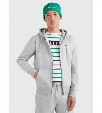 Tommy Jeans Graues Fleece-Sweatshirt mit Kapuze
