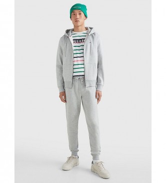 Tommy Jeans Grey Hooded Fleece Sweatshirt